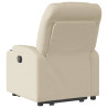Sillón reclinable elevable de tela color crema 4