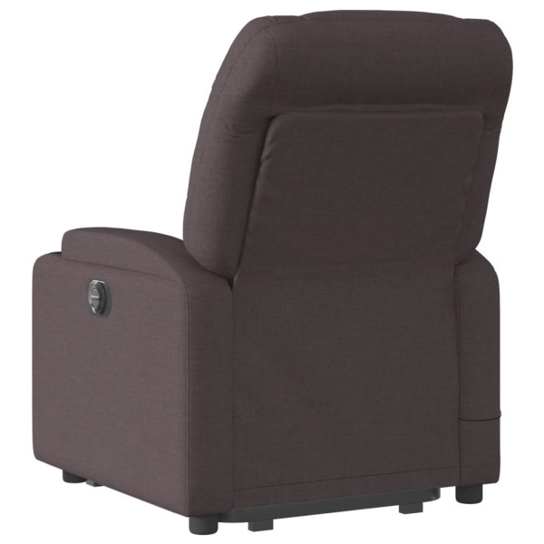 Silla de masaje reclinable de pie de tela marrón oscuro M 4
