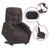 Silla de masaje reclinable de pie de tela marrón oscuro 5