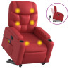 Sillón reclinable de masaje de pie cuero artificial rojo 2