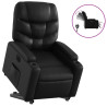 Sillón reclinable y elevable eléctrico cuero sintético negro 2