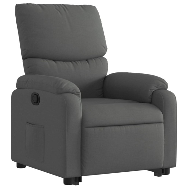 Sillón reclinable elevable de tela gris oscuro M 3