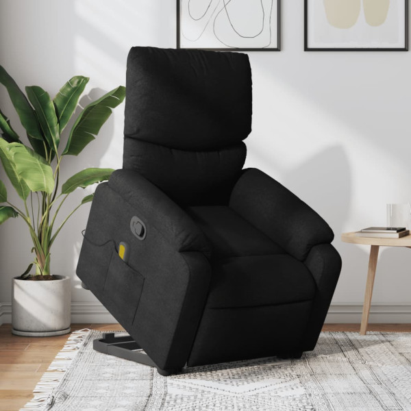 Sillón reclinable de masaje elevable tela negro D
