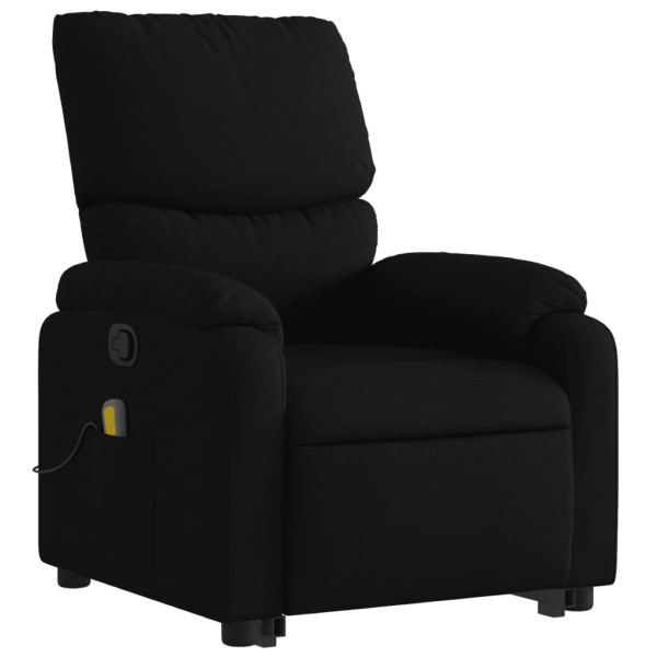 Sillón reclinable de masaje elevable tela negro M 3