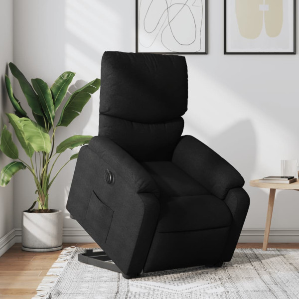 Sillón eléctrico reclinable elevable de tela negro D