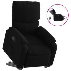 Sillón eléctrico reclinable elevable de tela negro H