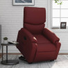 Sillón reclinable elevable cuero artificial rojo tinto 1