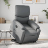 Sillón reclinable elevable eléctrico de cuero sintético gris 1