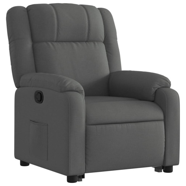 Sillón reclinable elevable de tela gris oscuro M 3