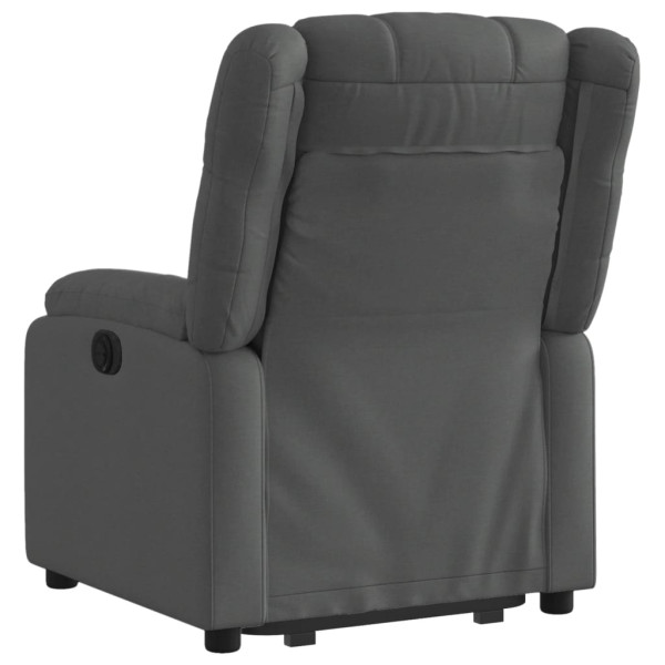 Sillón reclinable elevable de tela gris oscuro M 4