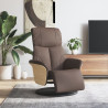 Sillón reclinable con reposapiés cuero sintético marrón 1