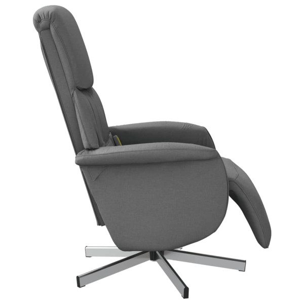 Sillón reclinable de masaje con reposapiés tela gris oscuro M 5