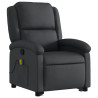 Sillón reclinable de masaje elevable cuero auténtico negro 3