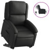 Sillón reclinable eléctrico elevable cuero auténtico negro 2