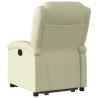 Sillón reclinable eléctrico elevable cuero auténtico crema 4