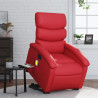 Sillón reclinable de masaje de pie cuero artificial rojo 1