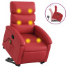 Sillón reclinable de masaje de pie cuero artificial rojo 2