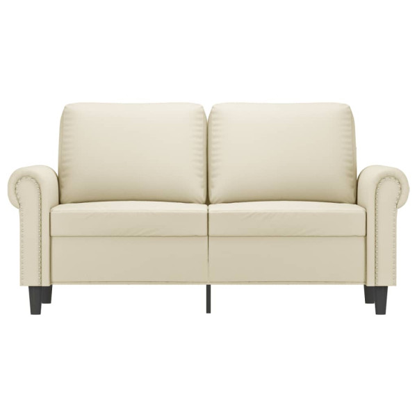 Sofá de 2 plazas de cuero sintético color crema 120 cm M 3