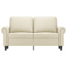 Sofá de 2 lugares 120 cm couro artificial cor creme 3