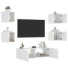 Muebles de TV de pared con luces LED 5 piezas blanco 1