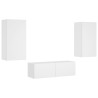 Muebles de TV de pared con luces LED 3 piezas blanco 3