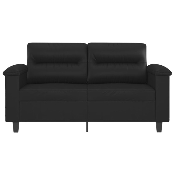 Sofá de 2 lugares 120 cm couro artificial preto M 3