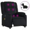 Sillón de masaje reclinable eléctrico cuero sintético negro 2