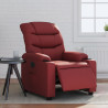 Sillón reclinable eléctrico de cuero sintético rojo tinto 1