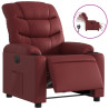 Sillón reclinable eléctrico de cuero sintético rojo tinto 2