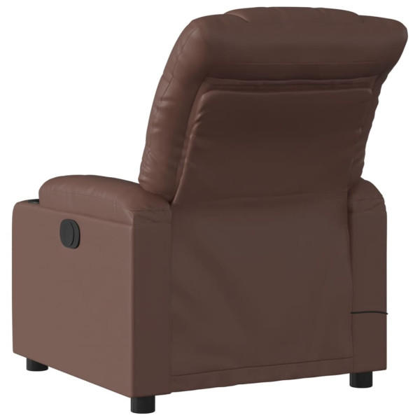Sillón de masaje reclinable eléctrico cuero sintético marrón M 4