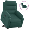 Sillón eléctrico reclinable elevable de tela verde oscuro 2