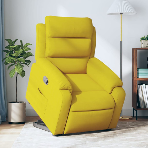 Sillón reclinable elevable terciopelo amarillo D