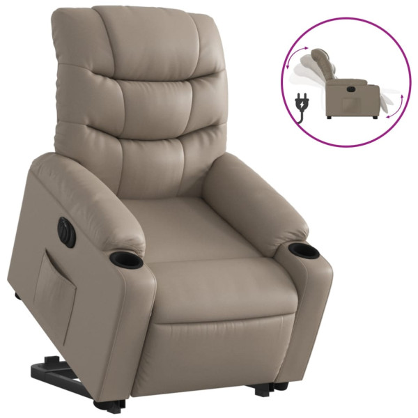 Sillón elevable eléctrico cuero artificial capuchino M 2
