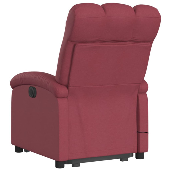 Poltrona de massagens reclin. elevatória tecido vermelho tinto M 4
