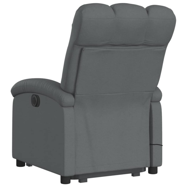 Silla de masaje reclinable de pie de tela gris oscuro M 4