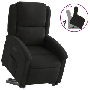 Sillón reclinable elevable tela negro H