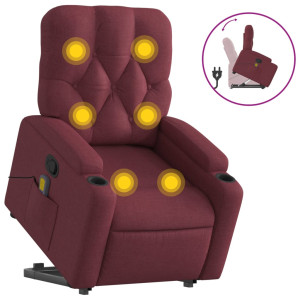 Poltrona de massagens reclin. elevatória tecido vermelho tinto H
