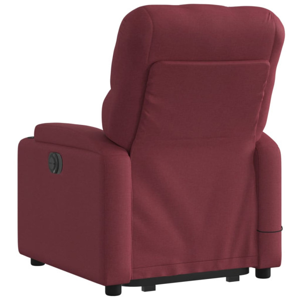 Poltrona de massagens reclin. elevatória tecido vermelho tinto M 4