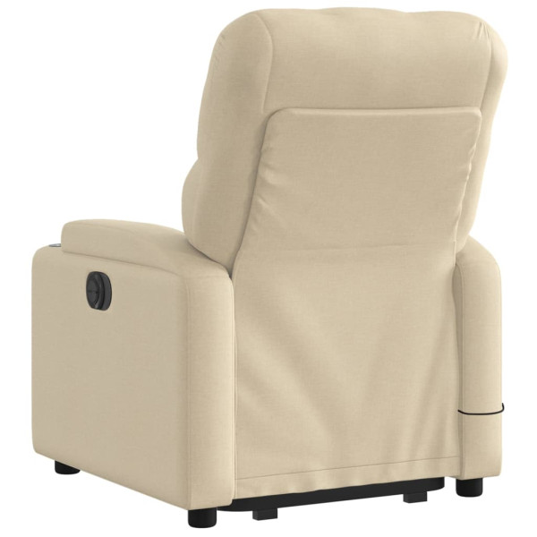 Silla de masaje reclinable de pie de tela color crema M 4