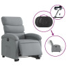 Sillón eléctrico reclinable elevable de tela gris claro 5