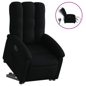 Sillón eléctrico reclinable elevable de tela negro H