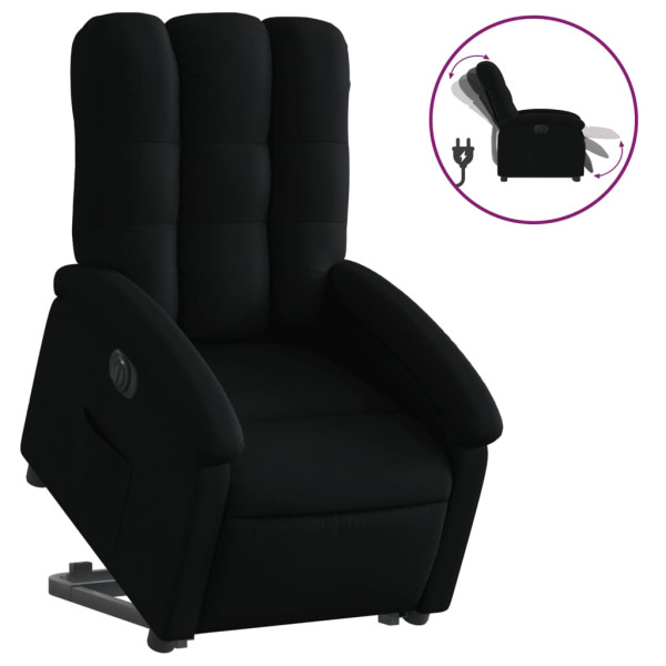 Sillón eléctrico reclinable elevable de tela negro M 2