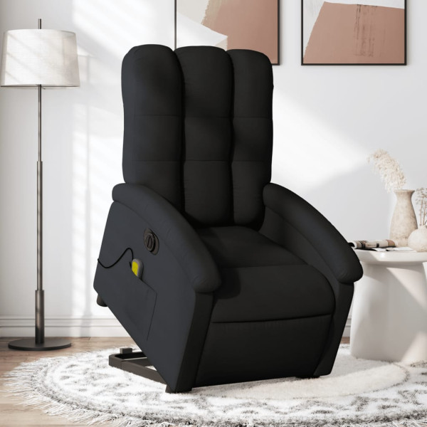 Sillón de masaje eléctrico reclinable elevable tela negro D