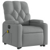 Sillón de masaje eléctrico reclinable elevable tela gris claro 3
