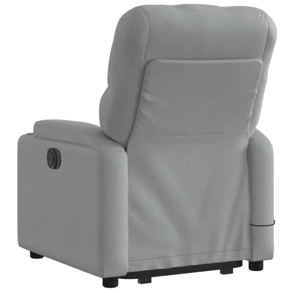 Sillón de masaje eléctrico reclinable elevable tela gris claro M 4