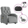 Sillón de masaje eléctrico reclinable elevable tela gris claro 5