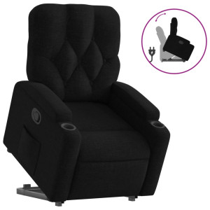 Sillón reclinable elevable tela negro H