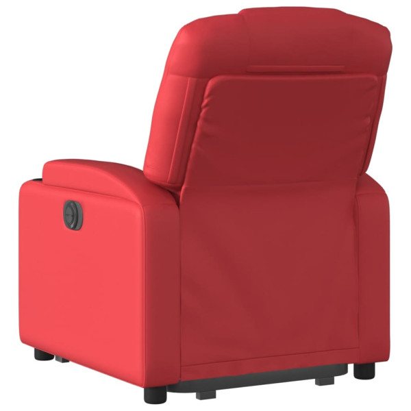 Sillón reclinable elevable cuero artificial rojo M 4