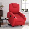 Sillón elevable eléctrico cuero artificial rojo 1
