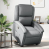 Sillón reclinable elevable cuero artificial gris 1